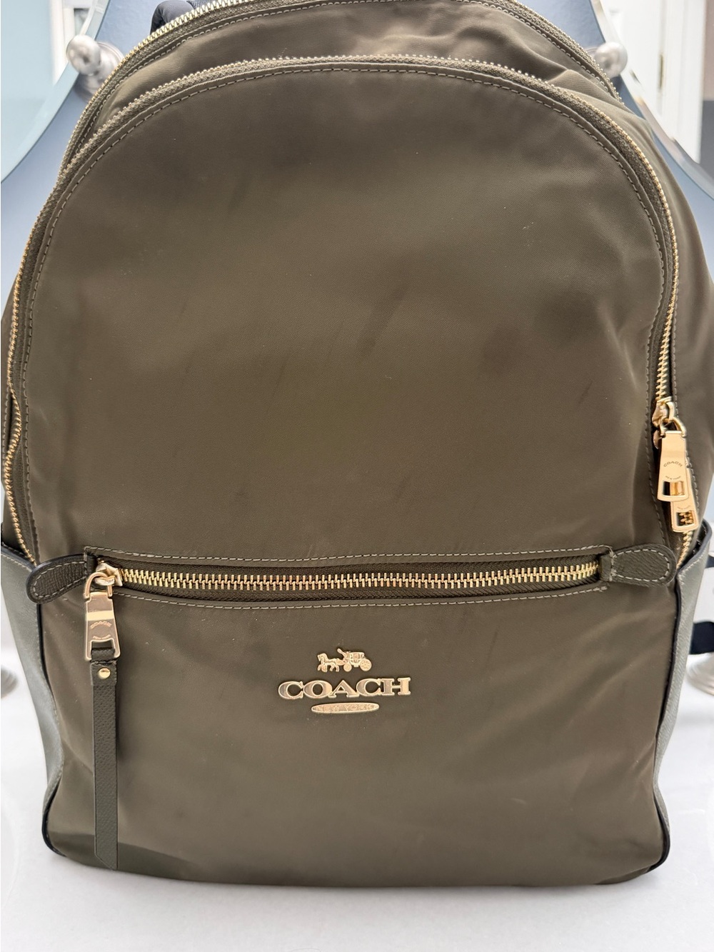 Coach Court Backpack — Olive Green